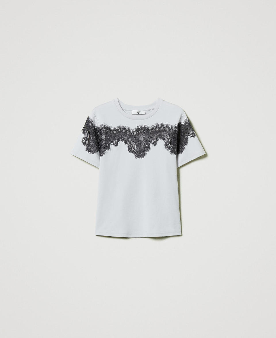 Twin Set T-shirt regular con pizzo intarsiato Fornitura limitata