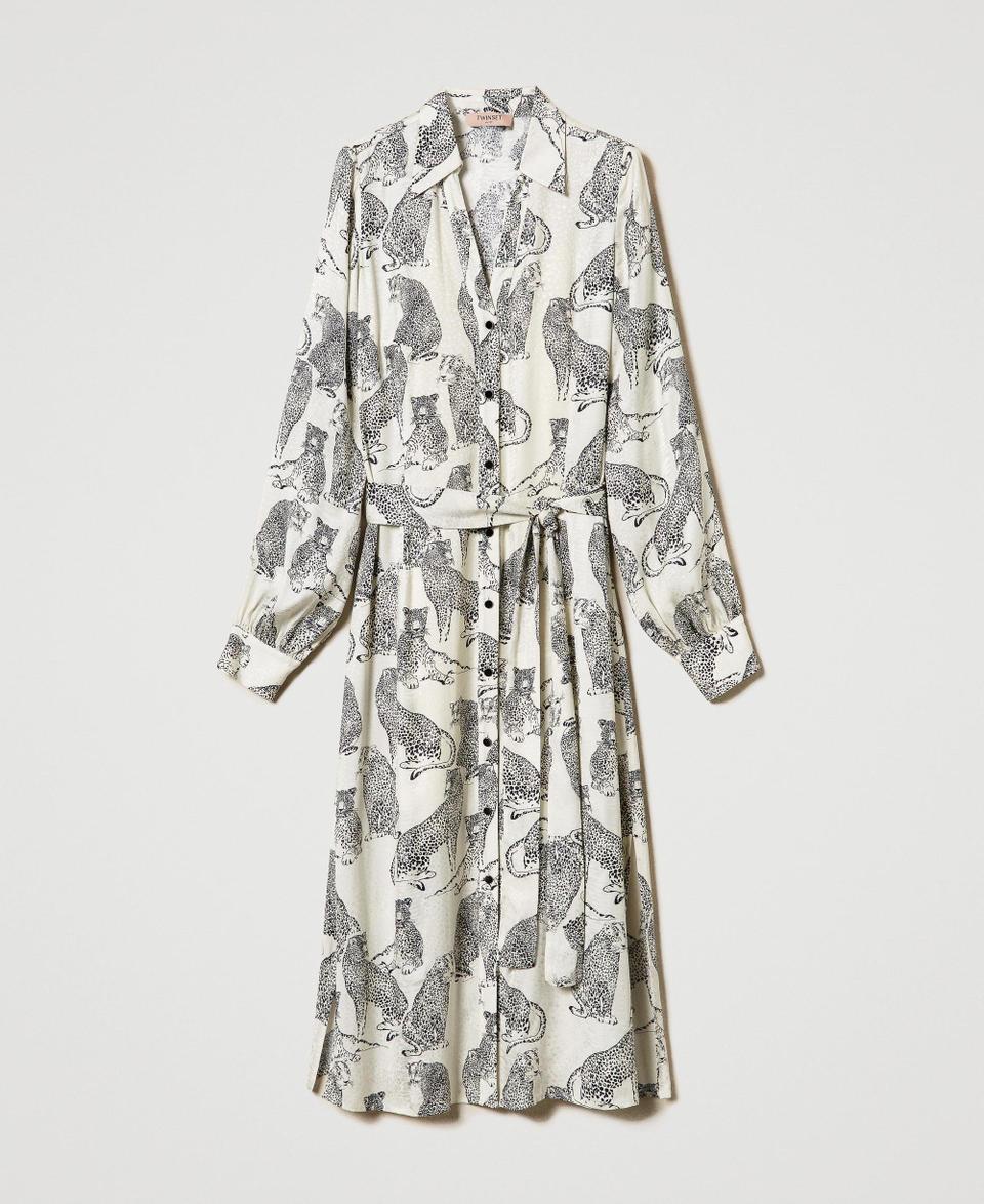 Twin Set Abito longuette jacquard con stampa giaguaro Cyber Monday