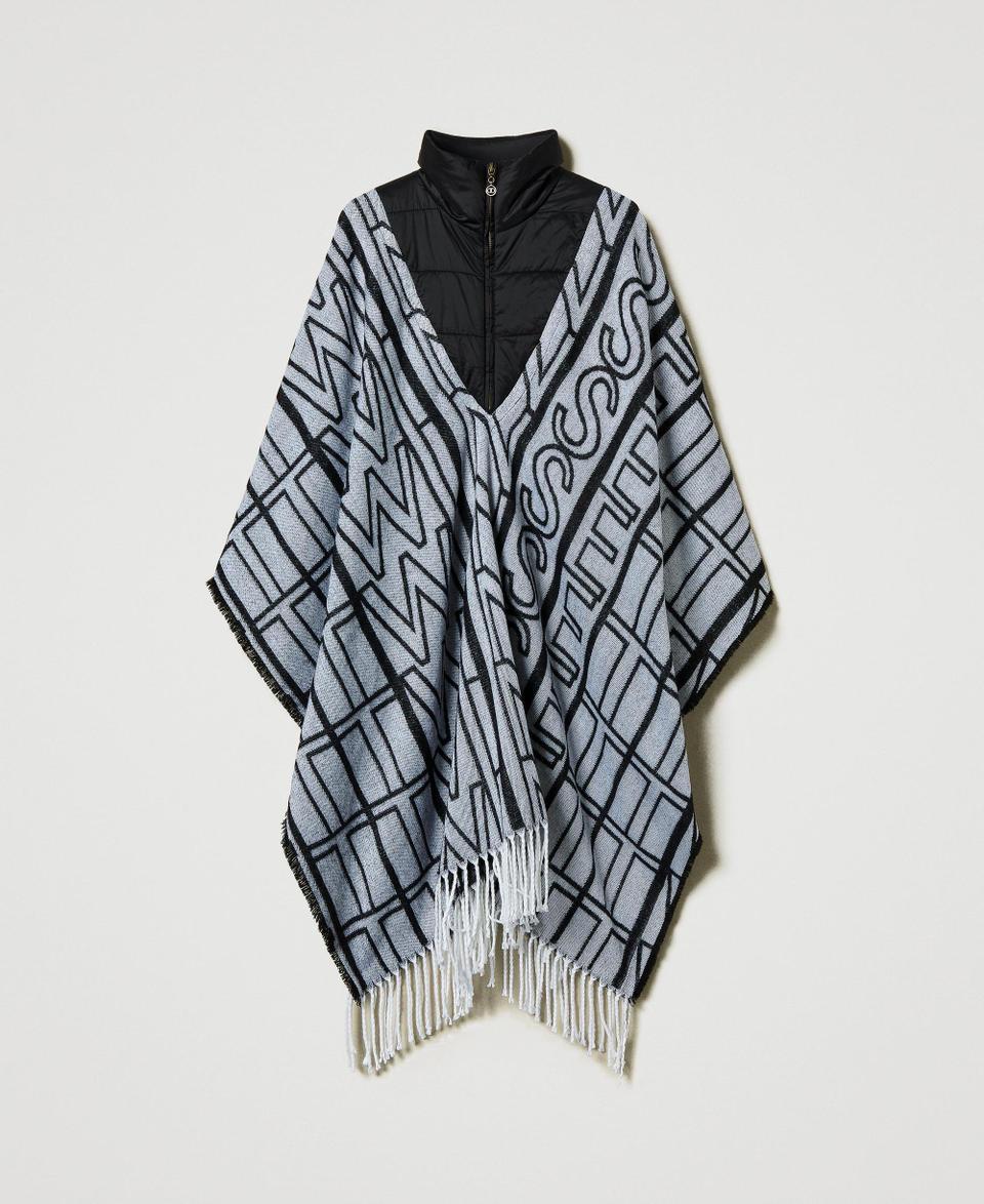 Twin Set Poncho jacquard con logo Offerta Pasqua