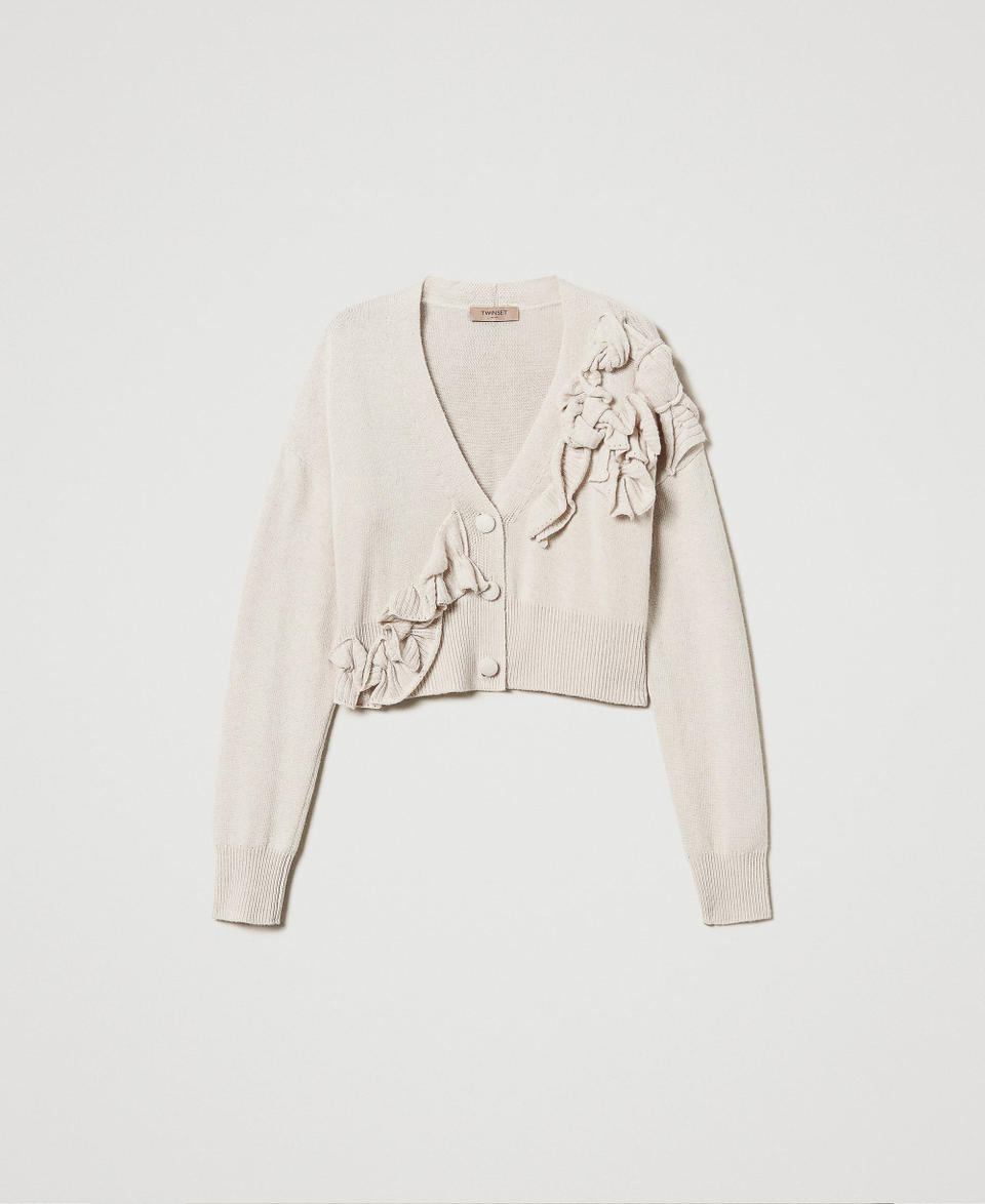 Twin Set Cardigan in misto lana con volant Offerta per la Festa della Mamma
