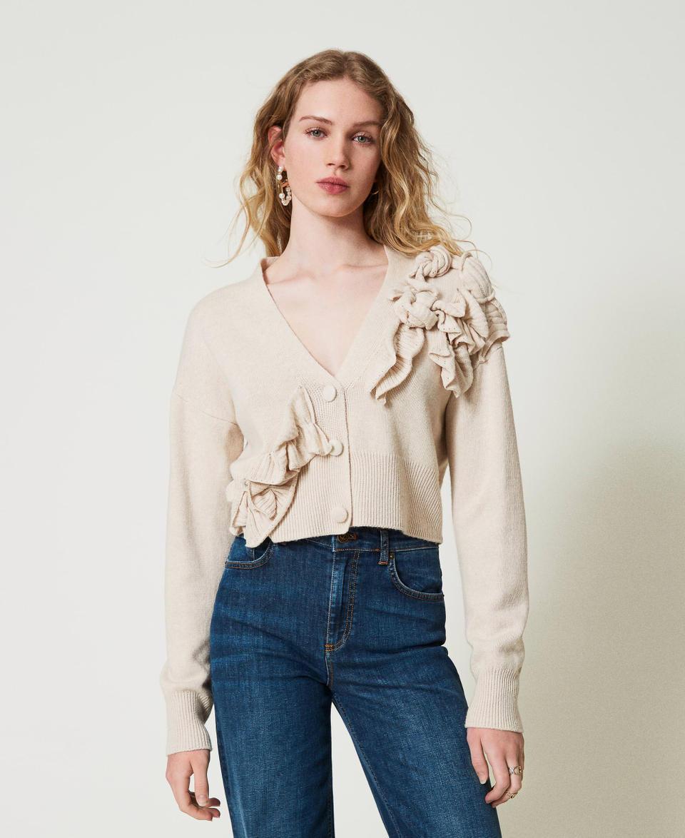 Twin Set Cardigan in misto lana con volant Offerta per la Festa della Mamma