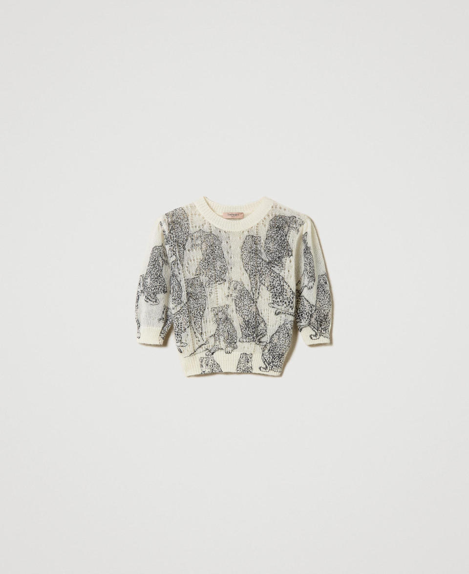 Twin Set Maglia cropped in misto lana e mohair Smaltimento dello stoccaggio
