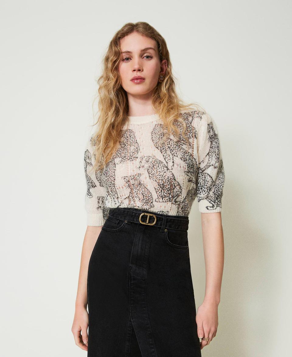 Twin Set Maglia cropped in misto lana e mohair Smaltimento dello stoccaggio
