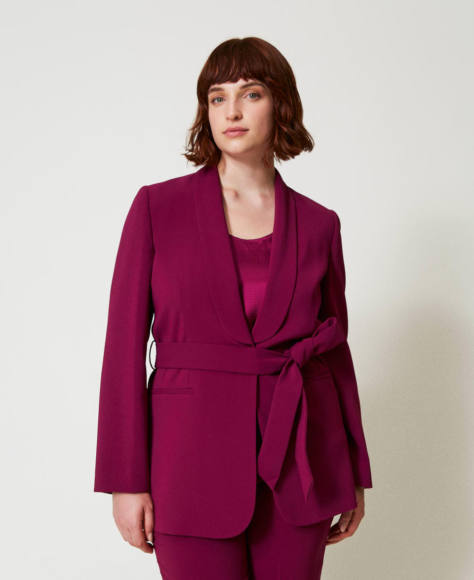 Twin Set Giacca blazer con cintura e catena Oval T Latest fashion