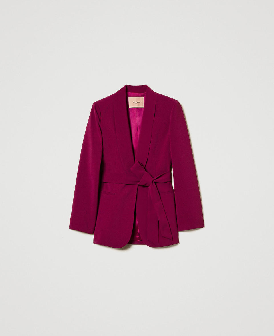 Twin Set Giacca blazer con cintura e catena Oval T Latest fashion