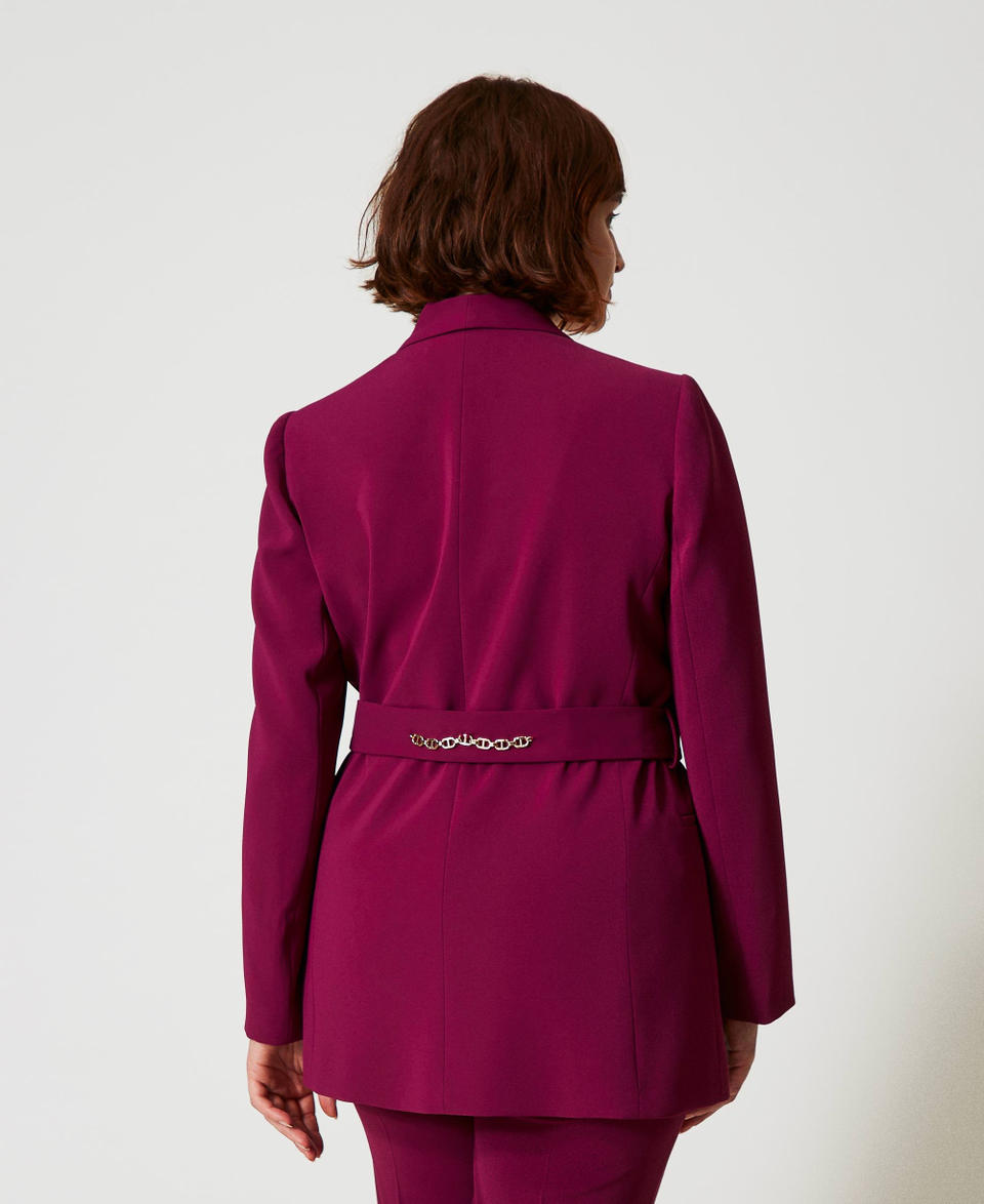 Twin Set Giacca blazer con cintura e catena Oval T Latest fashion