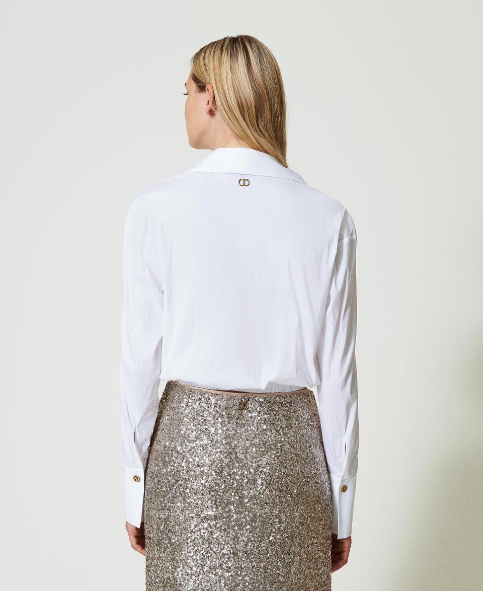 Twin Set Blusa in popeline con incrocio Offerta temporanea