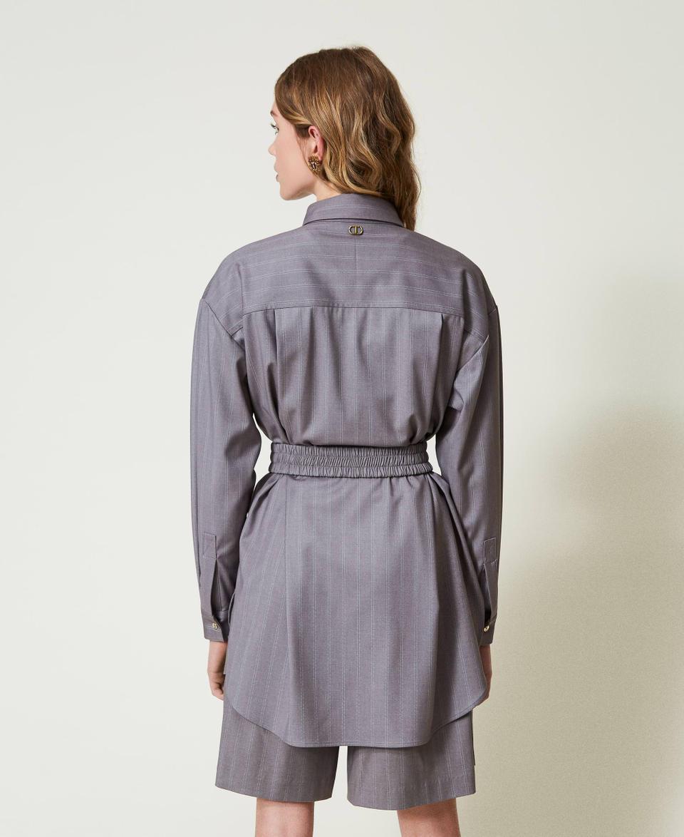 Twin Set Maxi camicia gessata con cintura Enormi risparmi