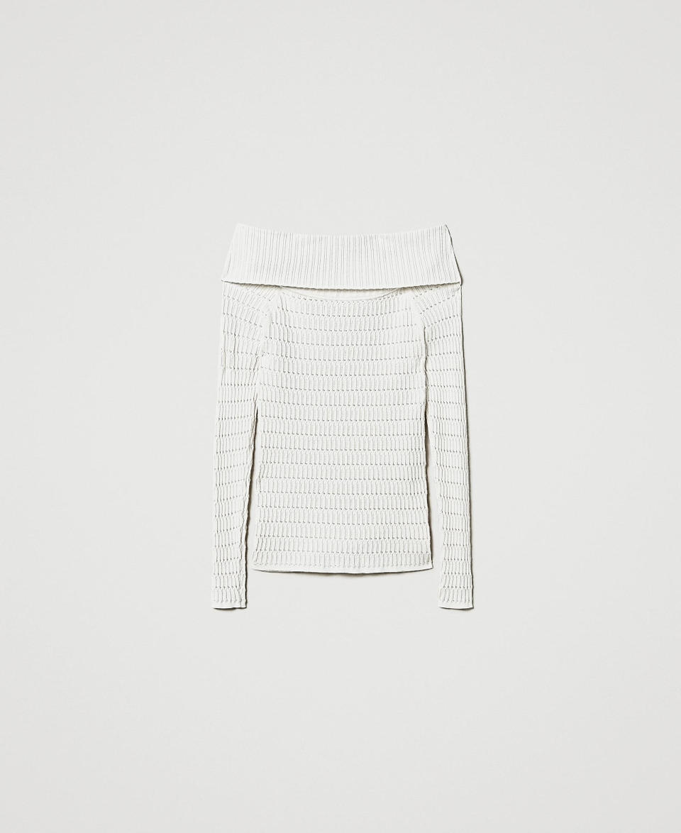 Twin Set Maglia fitted con collo off shoulder Super Saving Price