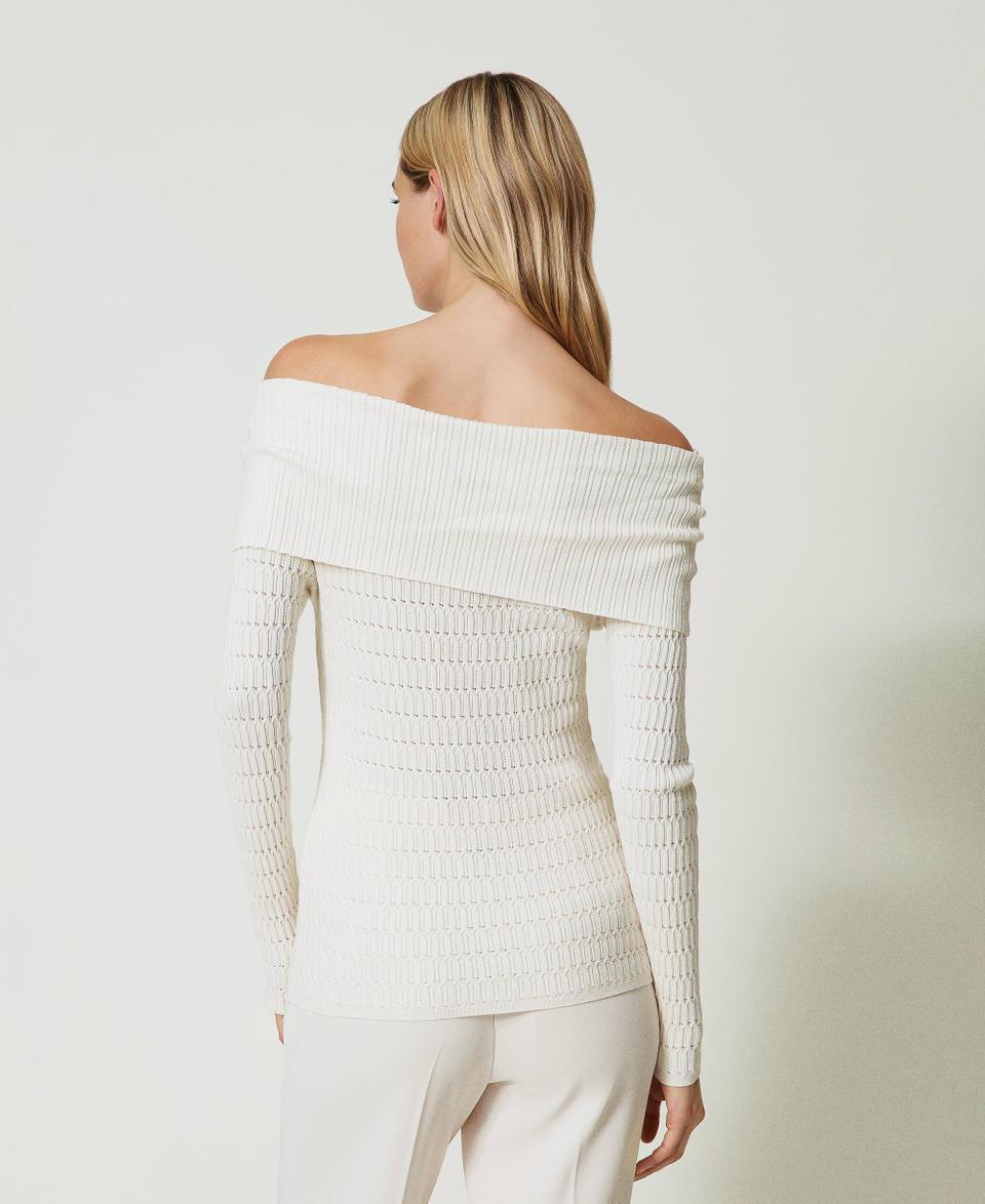 Twin Set Maglia fitted con collo off shoulder Super Saving Price