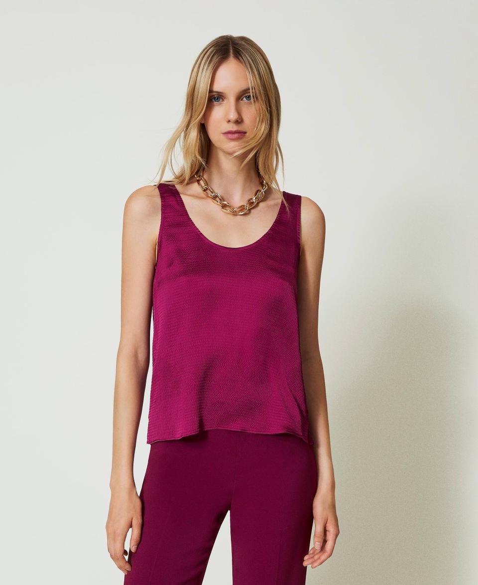Twin Set Top in raso martellato Ritorno libero