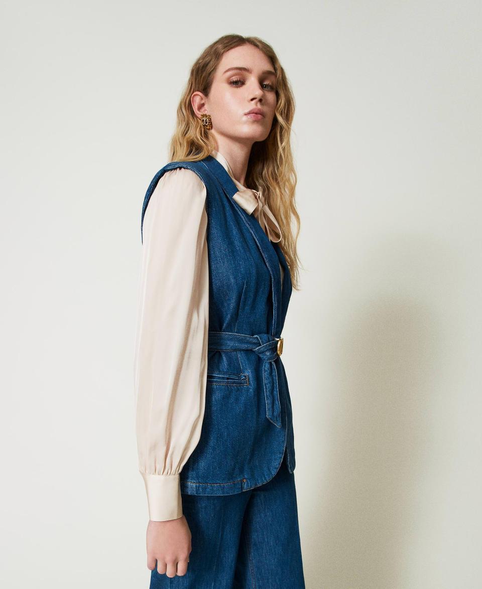 Twin Set Gilet in jeans con cintura Ultimi due giorni