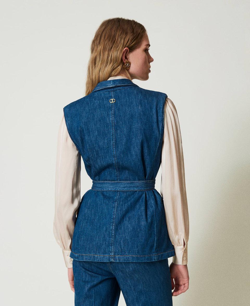 Twin Set Gilet in jeans con cintura Ultimi due giorni