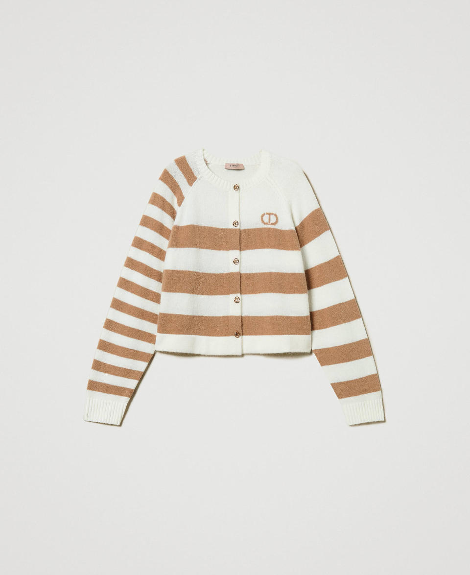 Twin Set Cardigan a righe bicolore Fino al 65% di sconto