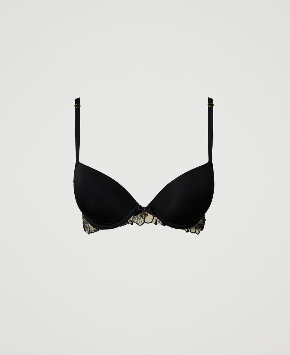 Twin Set Reggiseno push-up in tulle ricamato e charmeuse Esporta salva