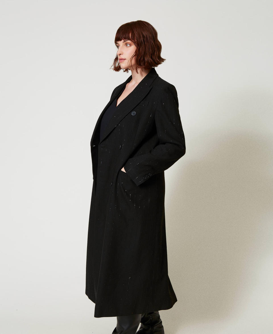 Twin Set Cappotto in panno con paillettes Duty-free