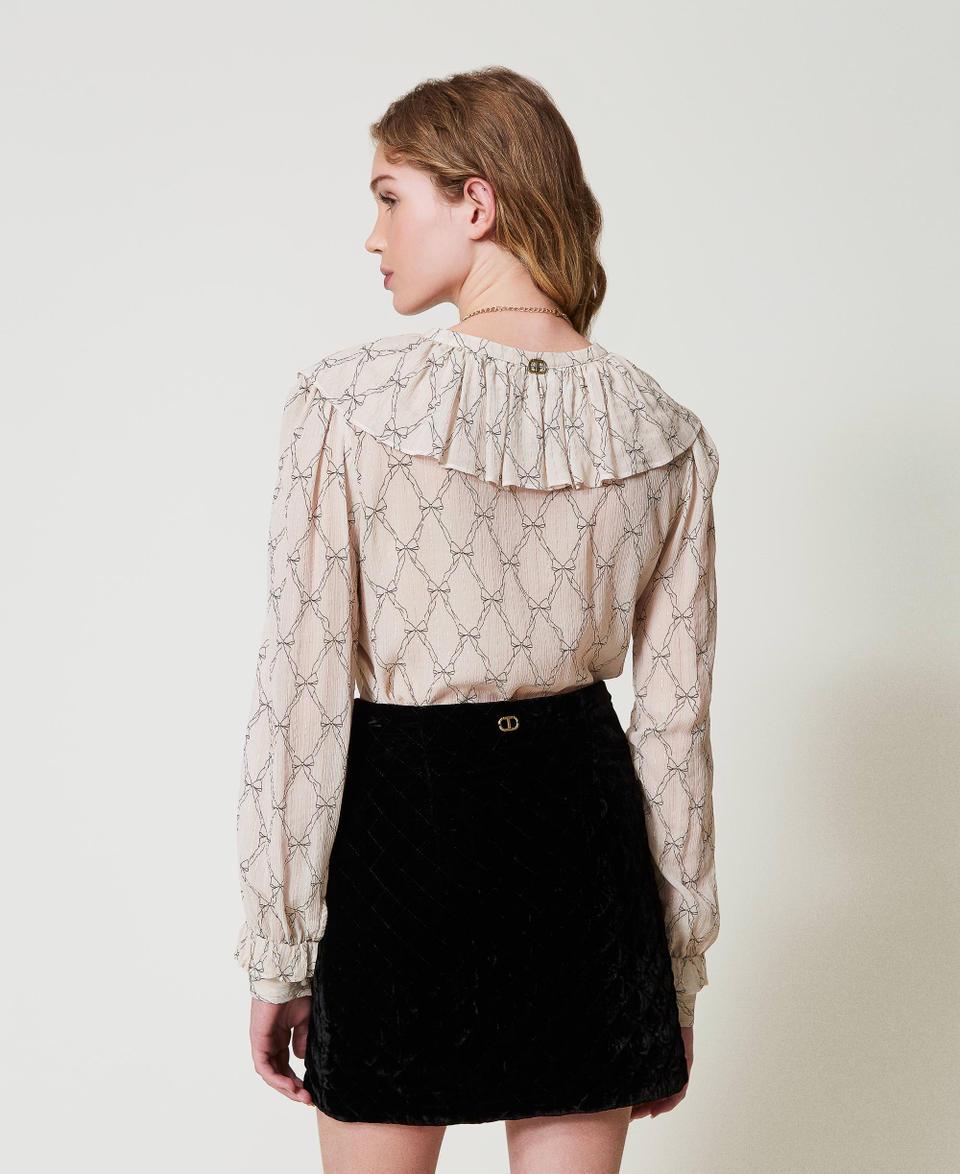 Twin Set Blusa in creponne con stampa fiocchi 50% di sconto per tempo limitato