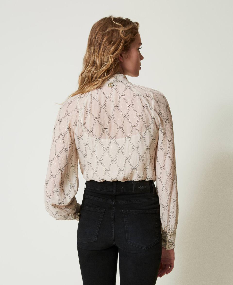 Twin Set Camicia in creponne con stampa fiocchi Italy