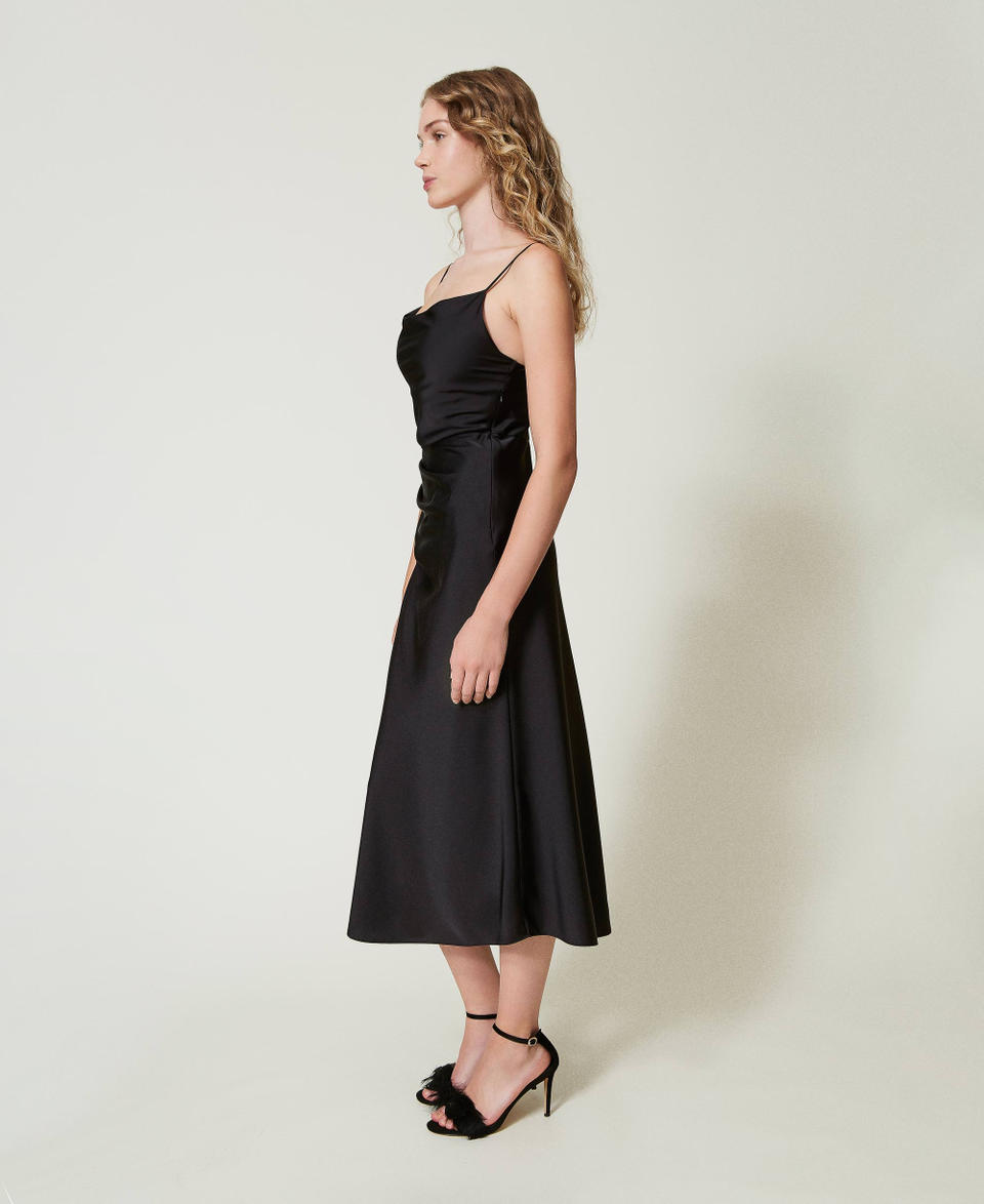 Twin Set Abito longuette in raso con drappeggio Italia