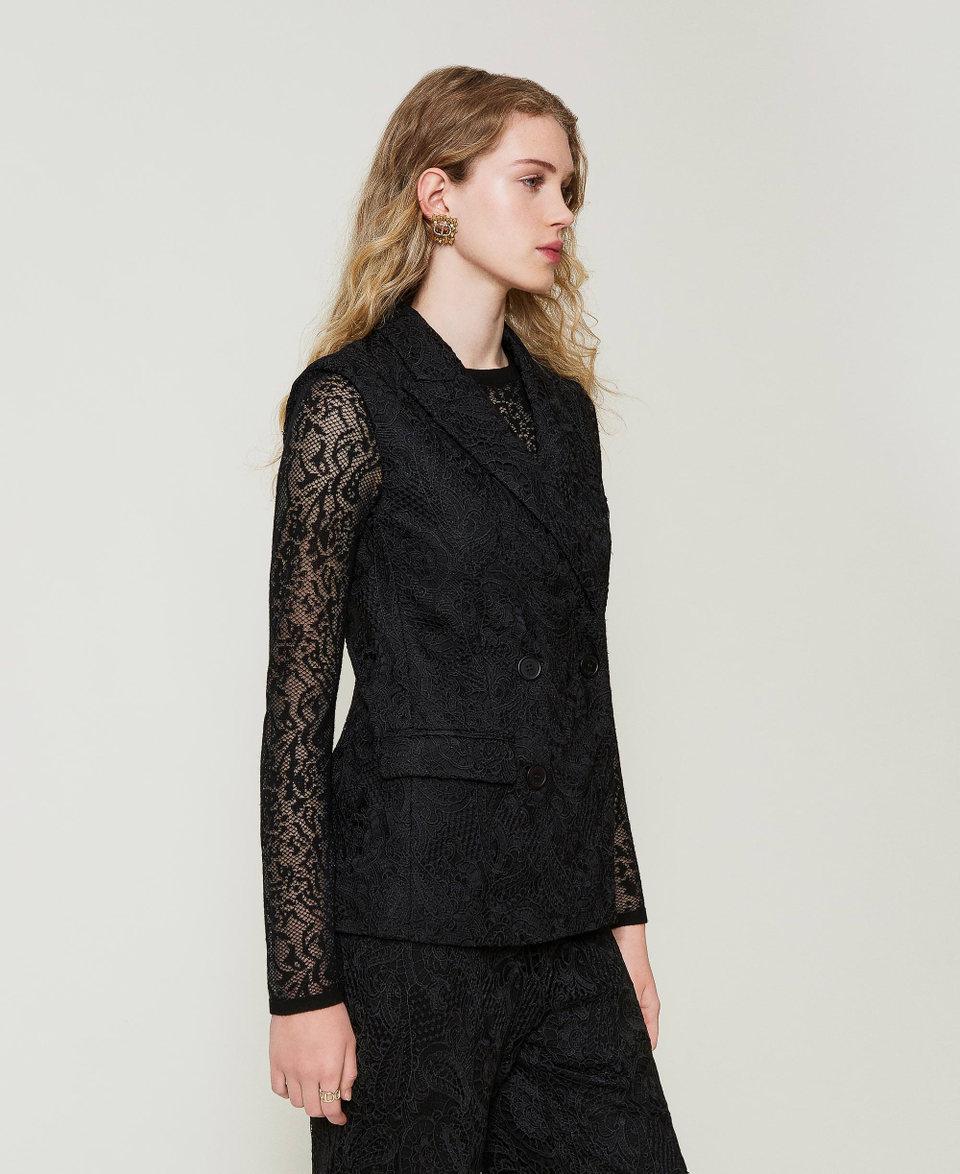 Twin Set Gilet doppiopetto in pizzo macramè Soddisfazione Garantita