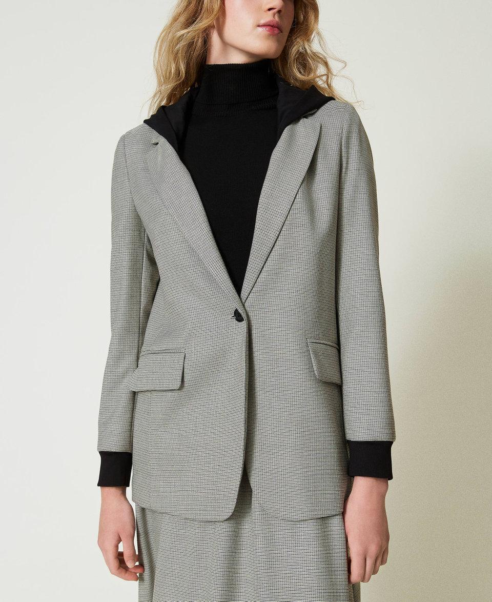 Twin Set Giacca blazer in pied de poule con cappuccio Negozi Online