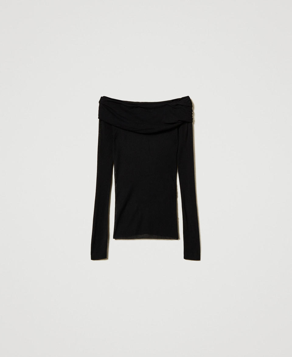 Twin Set Maglia off shoulder in viscosa Acquista Ora