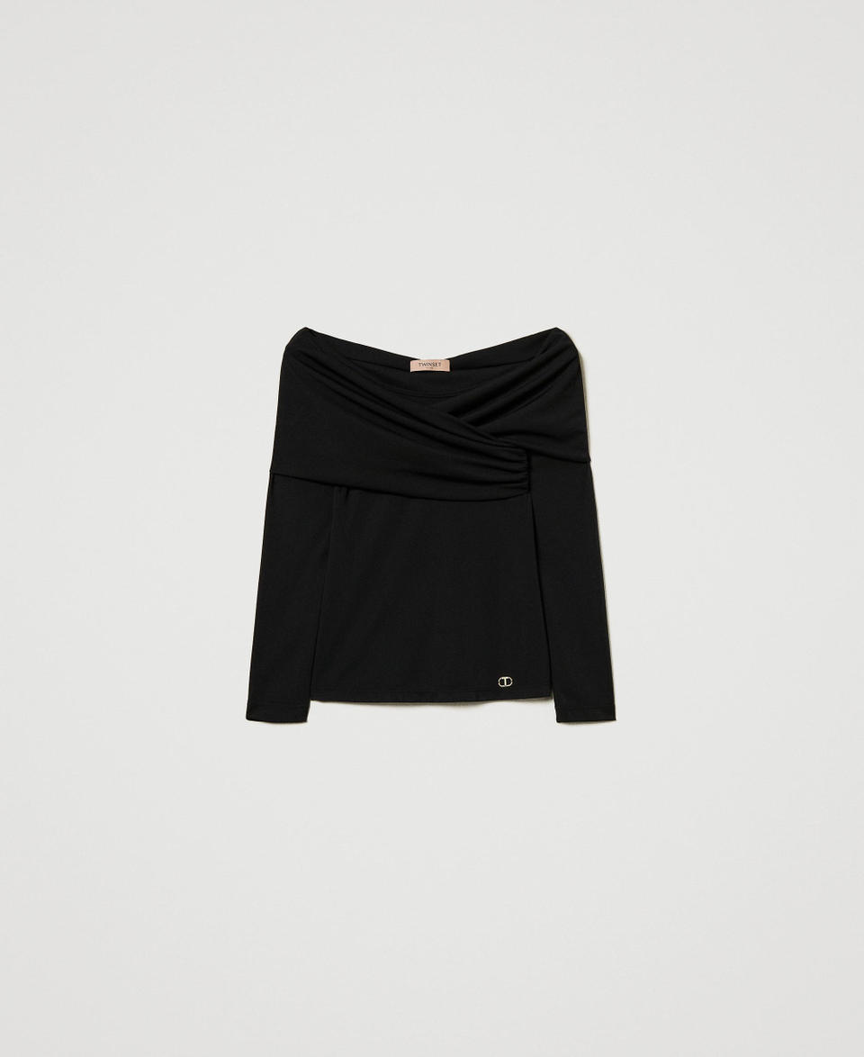 Twin Set Blusa con scollo arricciato Consegna Veloce