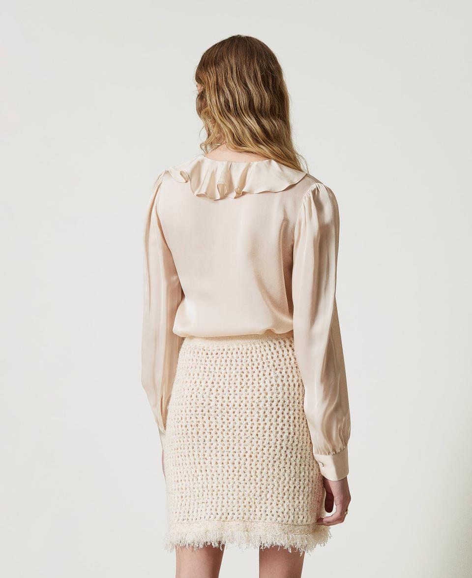 Twin Set Blusa in raso con volant Promozione Limitata