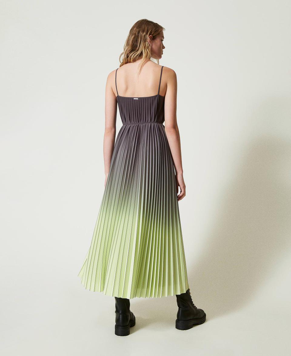 Twin Set Abito lungo in georgette plissé stampata Fino Al -60%