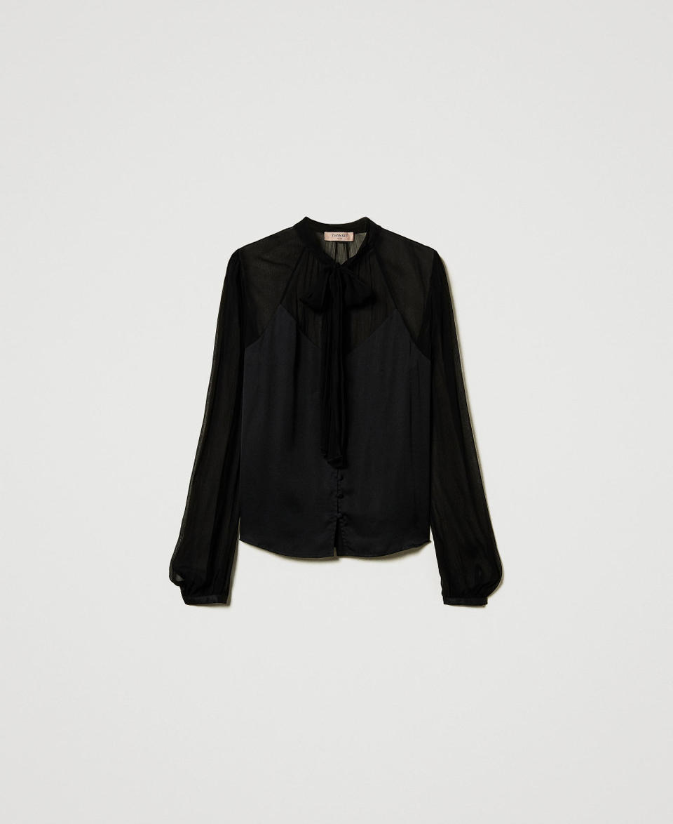 Twin Set Camicia in raso e chiffon Affare Del Giorno