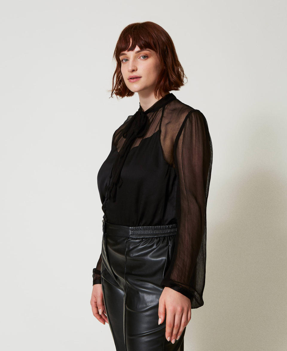 Twin Set Camicia in raso e chiffon Affare Del Giorno