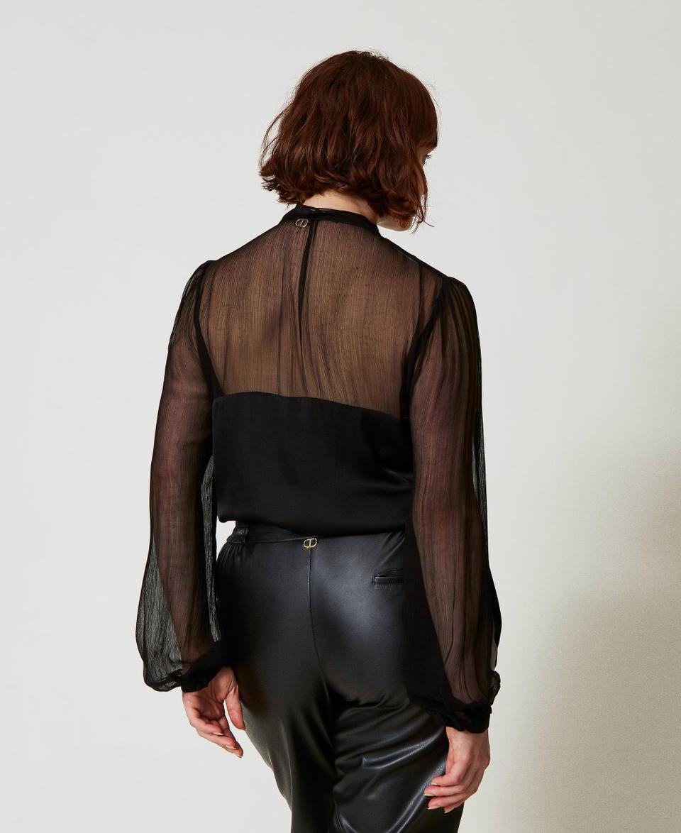 Twin Set Camicia in raso e chiffon Affare Del Giorno