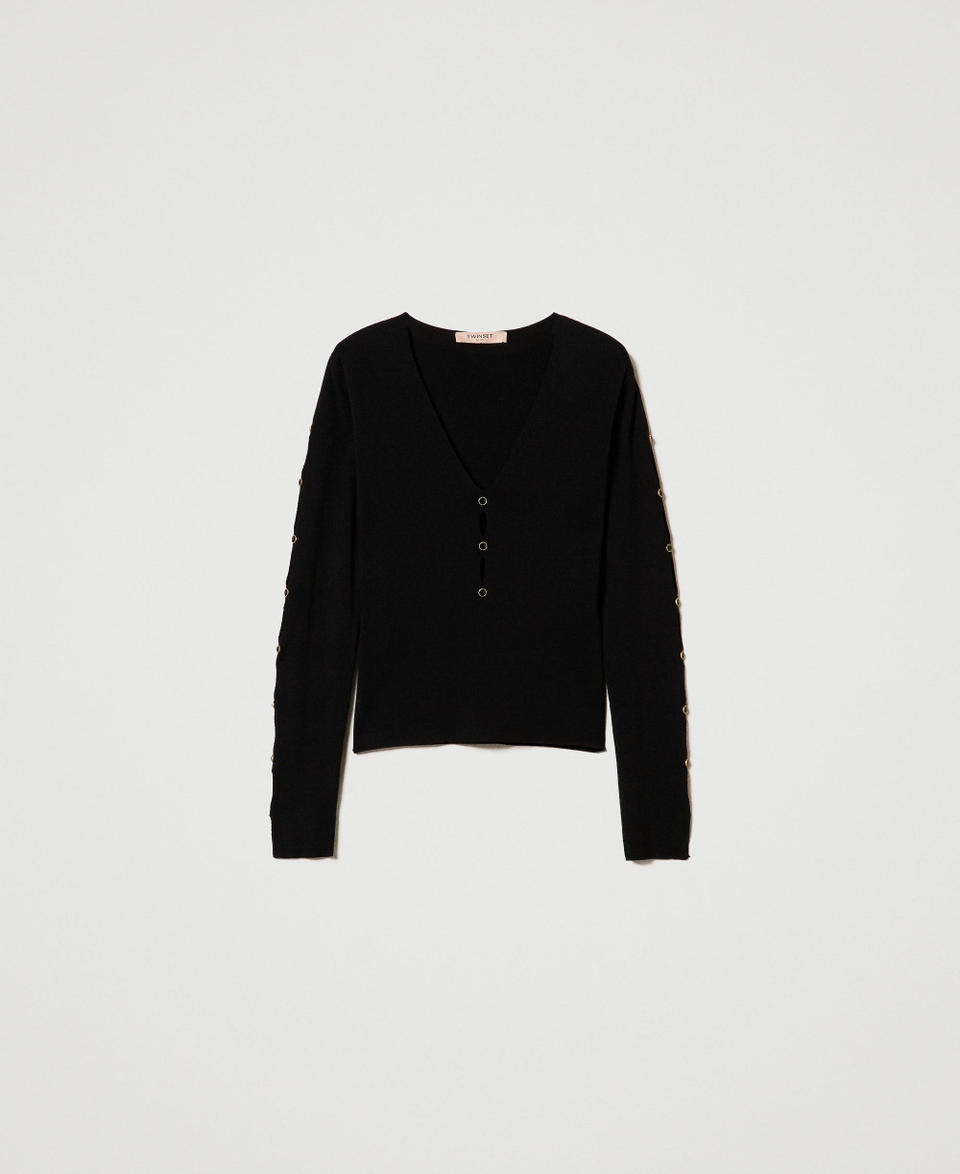 Twin Set Maglia con cut-out e borchie Prezzo Ridotto