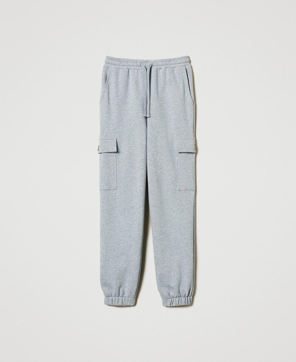 Twin Set Pantaloni joggers in felpa con Oval T Sottocosto