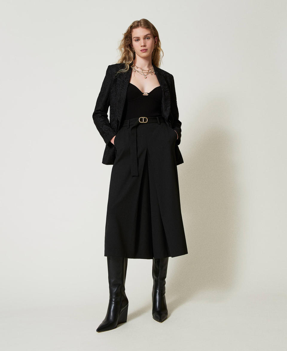 Twin Set Gonna pantalone in misto lana con cintura Convenienza