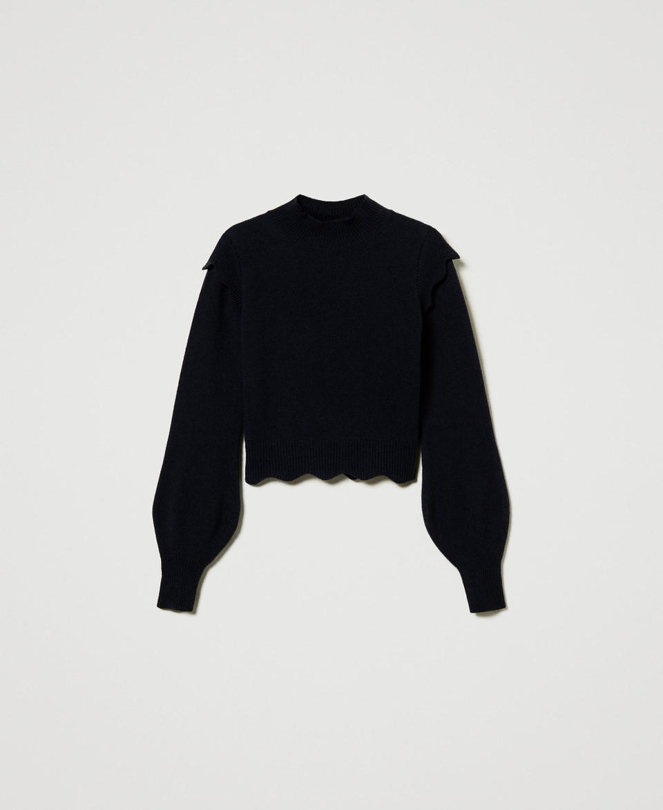Twin Set Maglia in lana e cashmere con smerli Novità