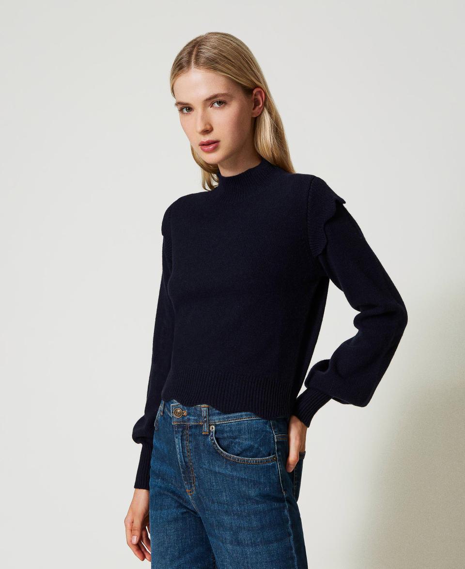 Twin Set Maglia in lana e cashmere con smerli Novità