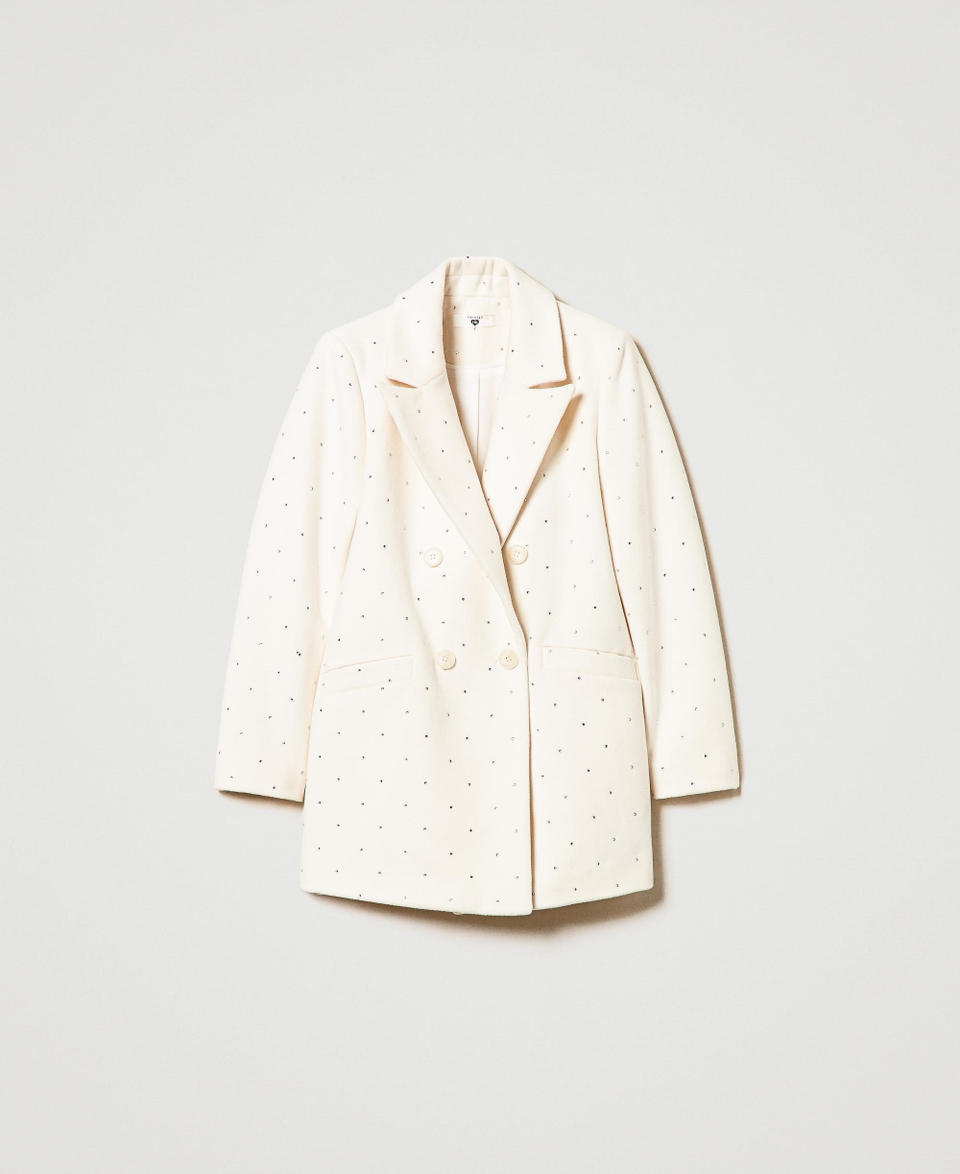 Twin Set Cappotto corto in panno con strass Economico