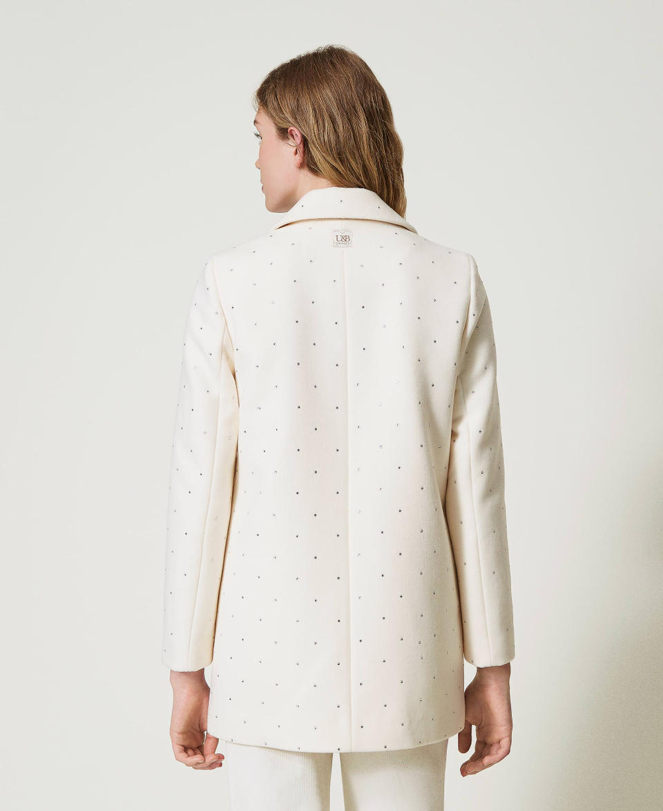 Twin Set Cappotto corto in panno con strass Economico