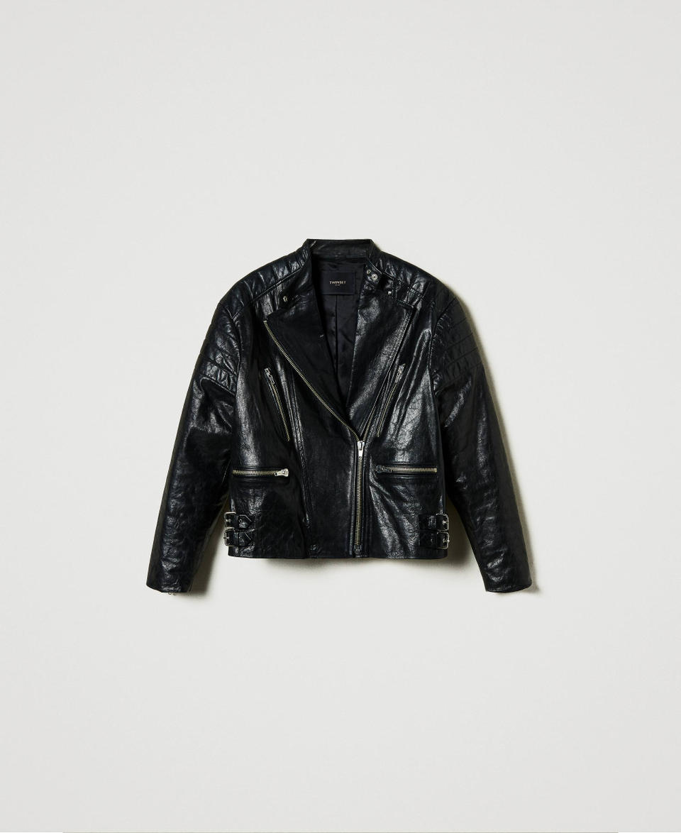 Twin Set Giacca biker 'Fairfax' in pelle Outlet
