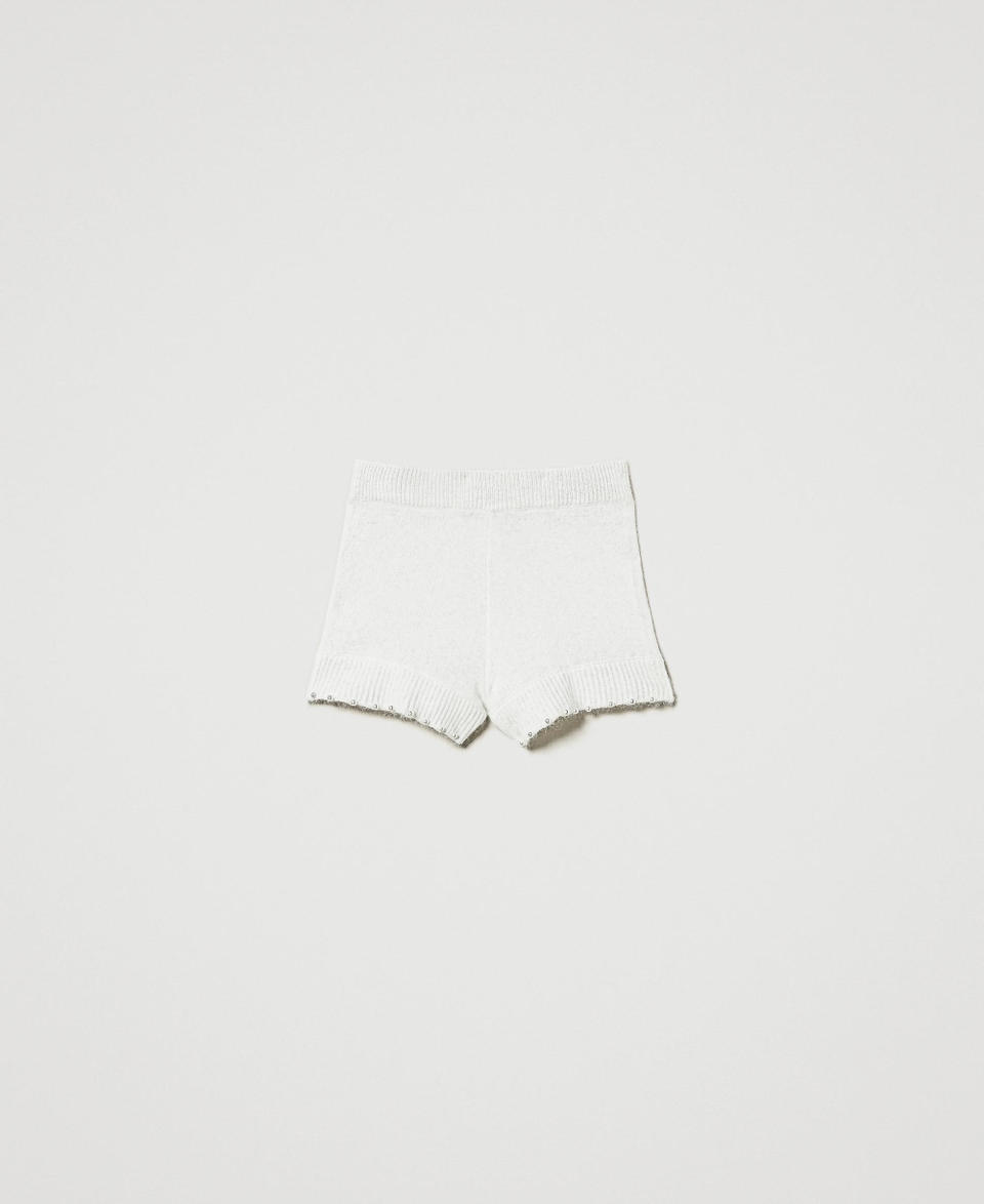 Twin Set Shorts in maglia misto angora con perle Offerte