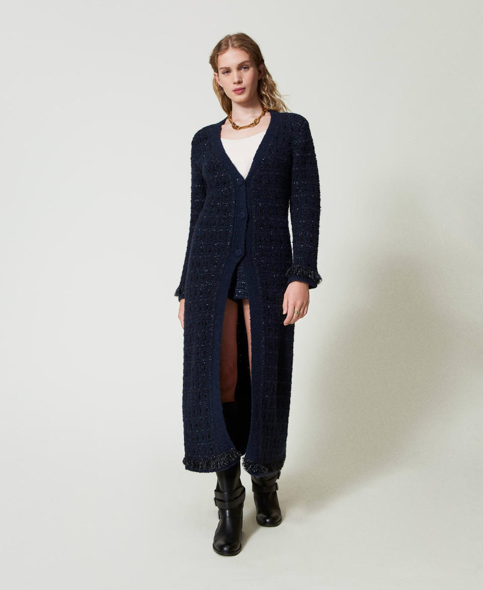 Twin Set Cardigan lungo jacquard check Vendita Calda