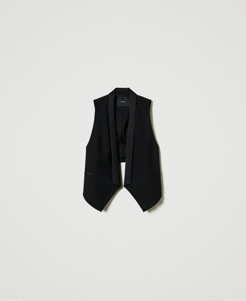 Twin Set Gilet in serge misto lana I Più Venduti