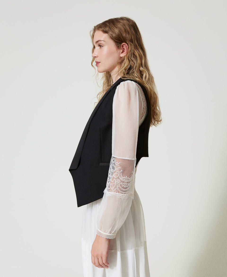 Twin Set Gilet in serge misto lana I Più Venduti