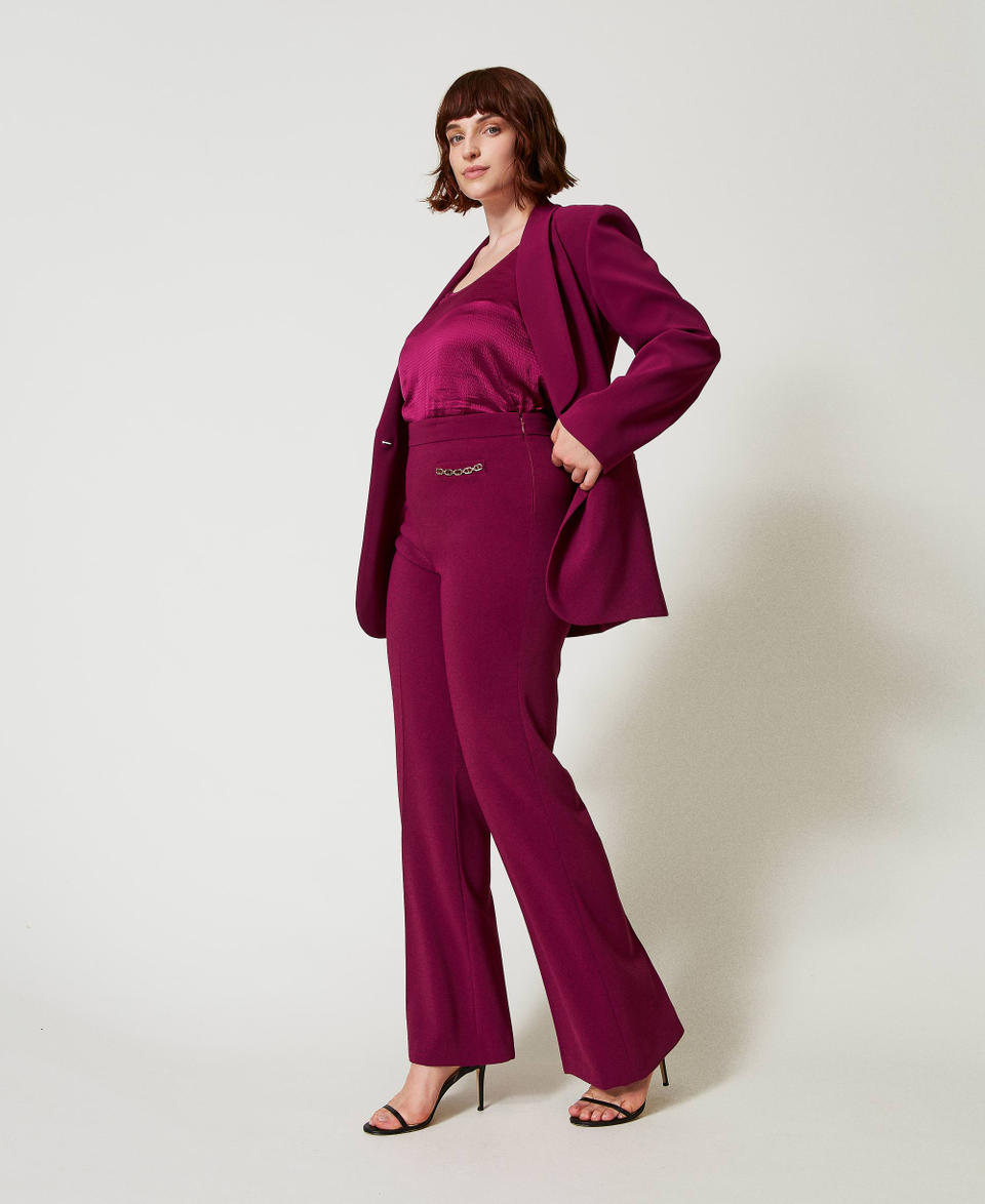 Twin Set Pantaloni flare con catena Oval T In Saldo