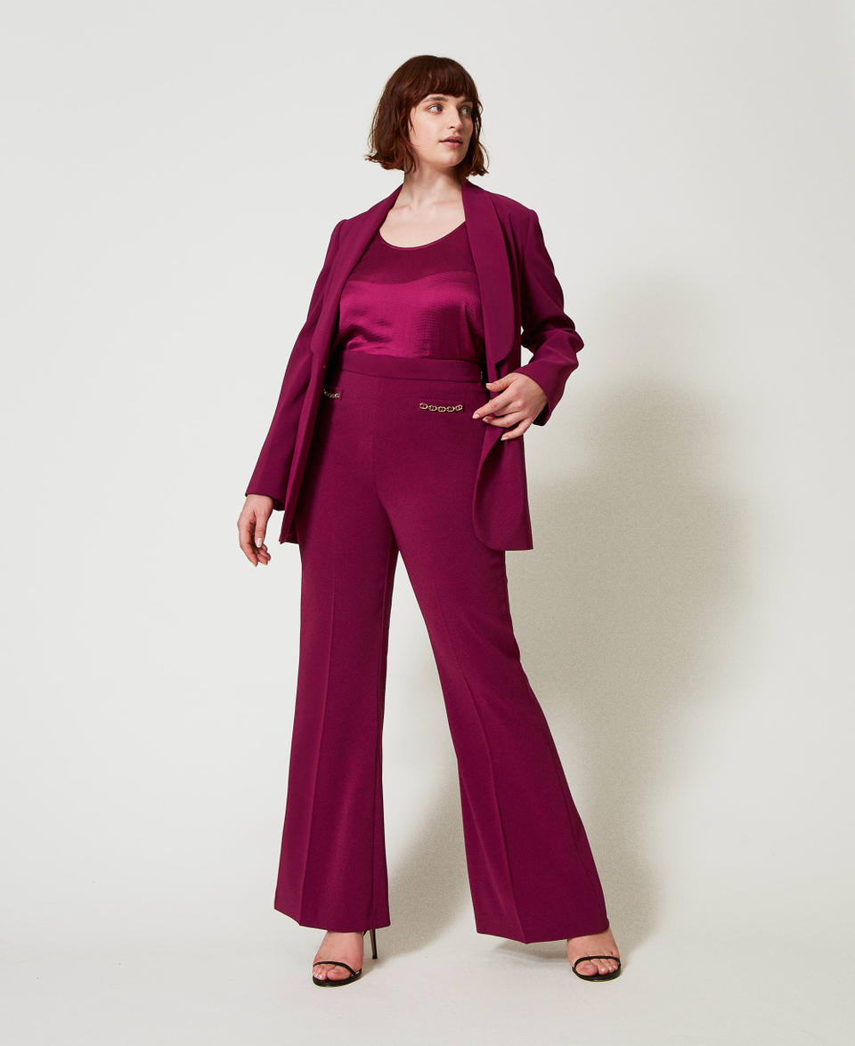 Twin Set Pantaloni flare con catena Oval T In Saldo