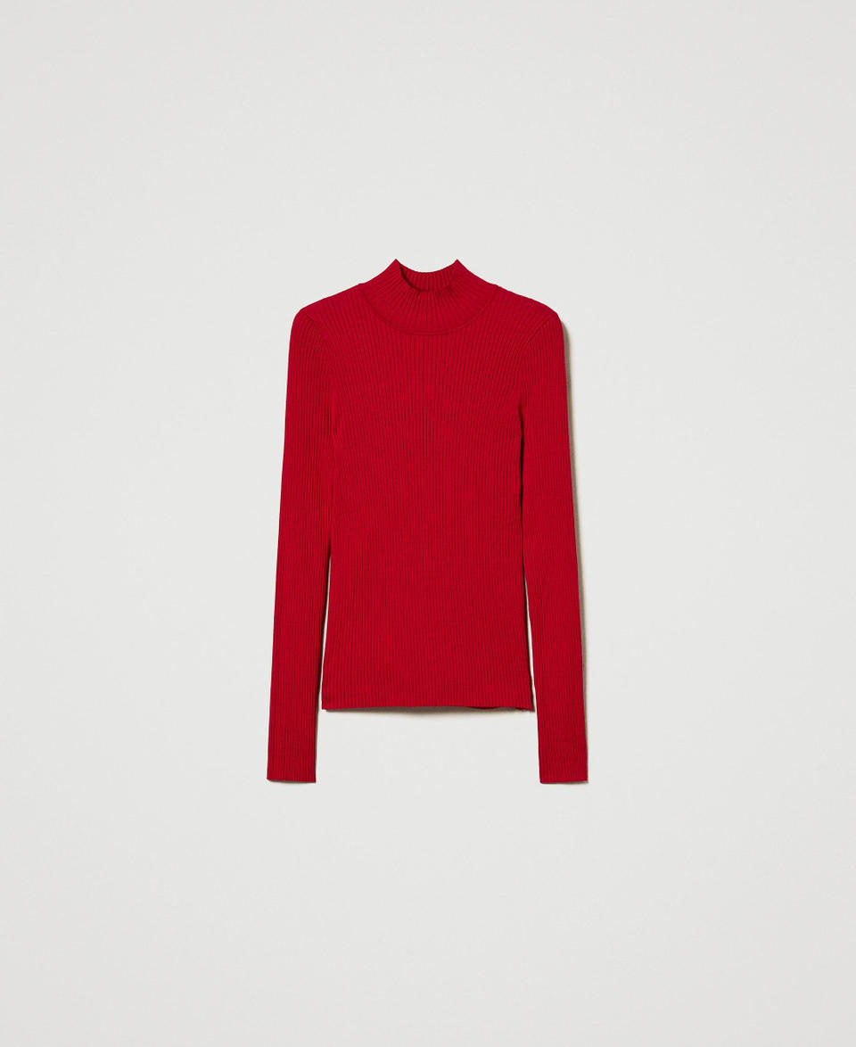 Twin Set Maglia fitted a costine con apertura Spedizione gratuita