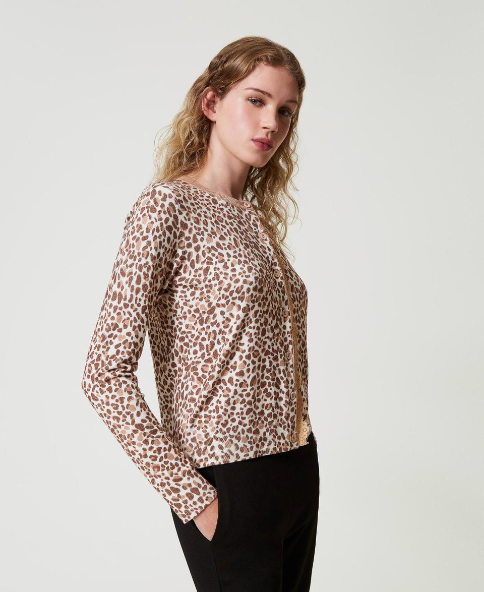 Twin Set Cardigan in maglia con stampa e pizzo Offerta speciale
