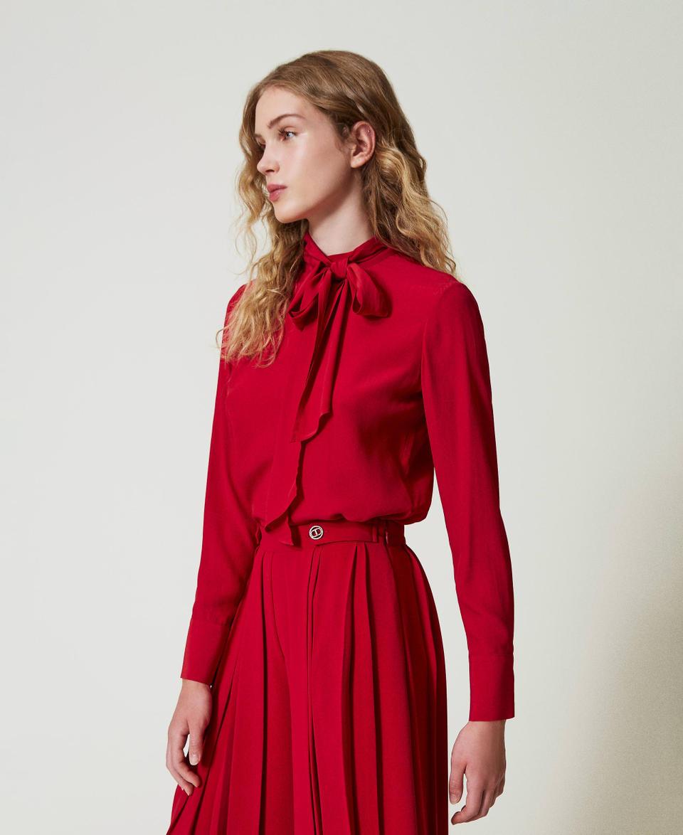 Twin Set Blusa misto seta con fiocco Comprare a buon mercato
