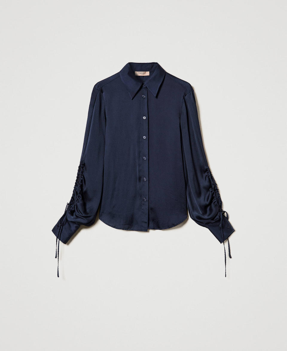 Twin Set Camicia in raso martellato con oblò Grande vendita
